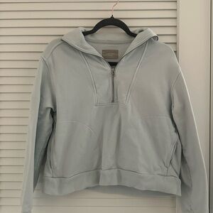 Everlane Light Blue Organic Cotton Quarter-zip Top